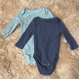 Cloud Island Blue and Green Bodysuit Set